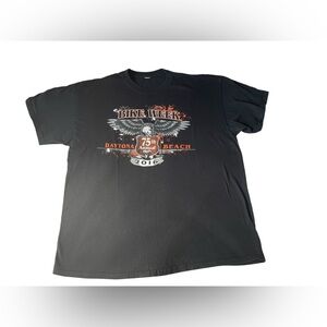 Harley Davidson 75th Annual Bike Week Daytona Beach 2016 Black Tee, Size XL